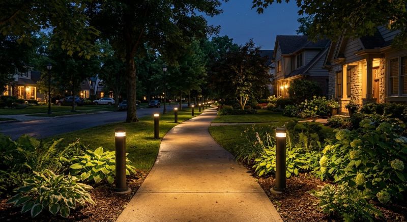 Sidewalk Lighting Installation in Overland Park, KS